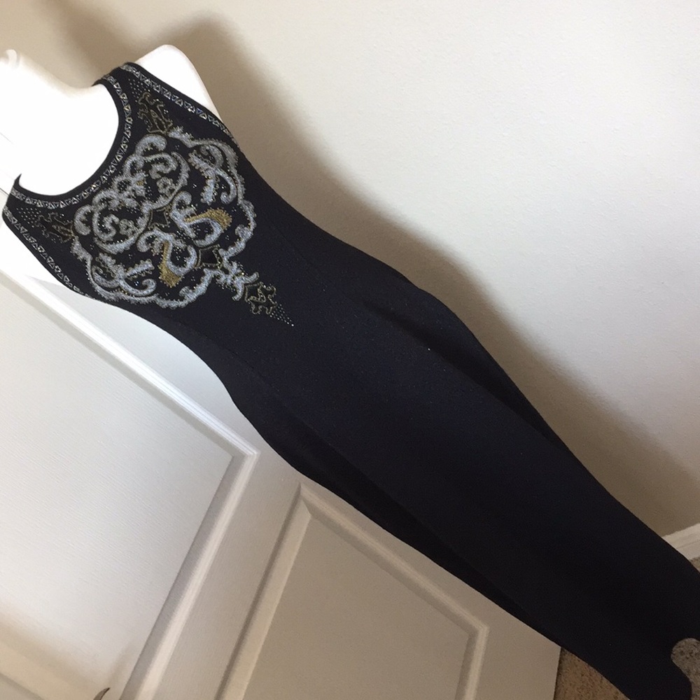 Carole Little ✨ PM black embroidered dress - Picture 2 of 7